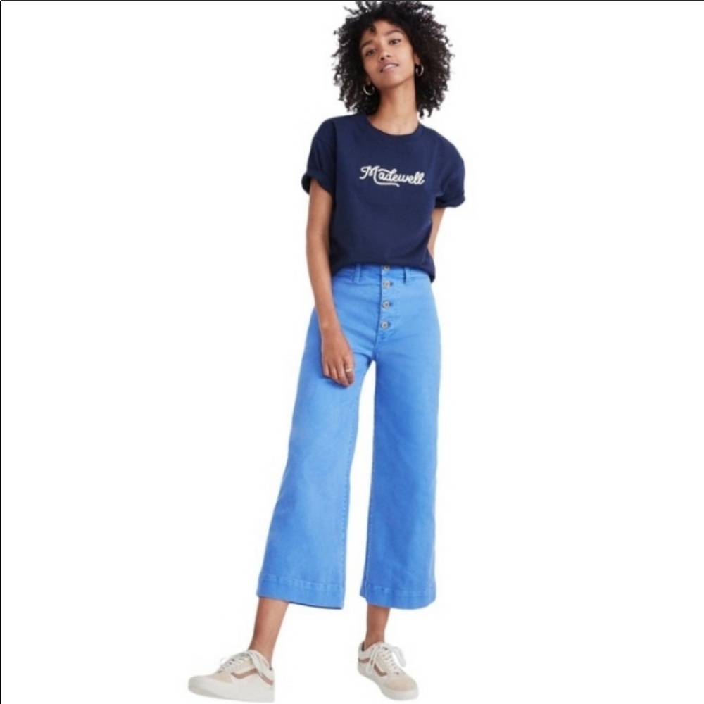 Emmett Wide-Leg Crop Pants: Button-Front Edition